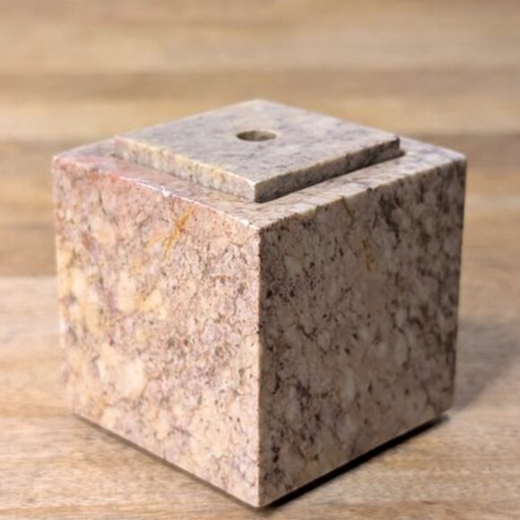 Vintage MCM Stone Cube Candle Holders - Picture 3 of 5